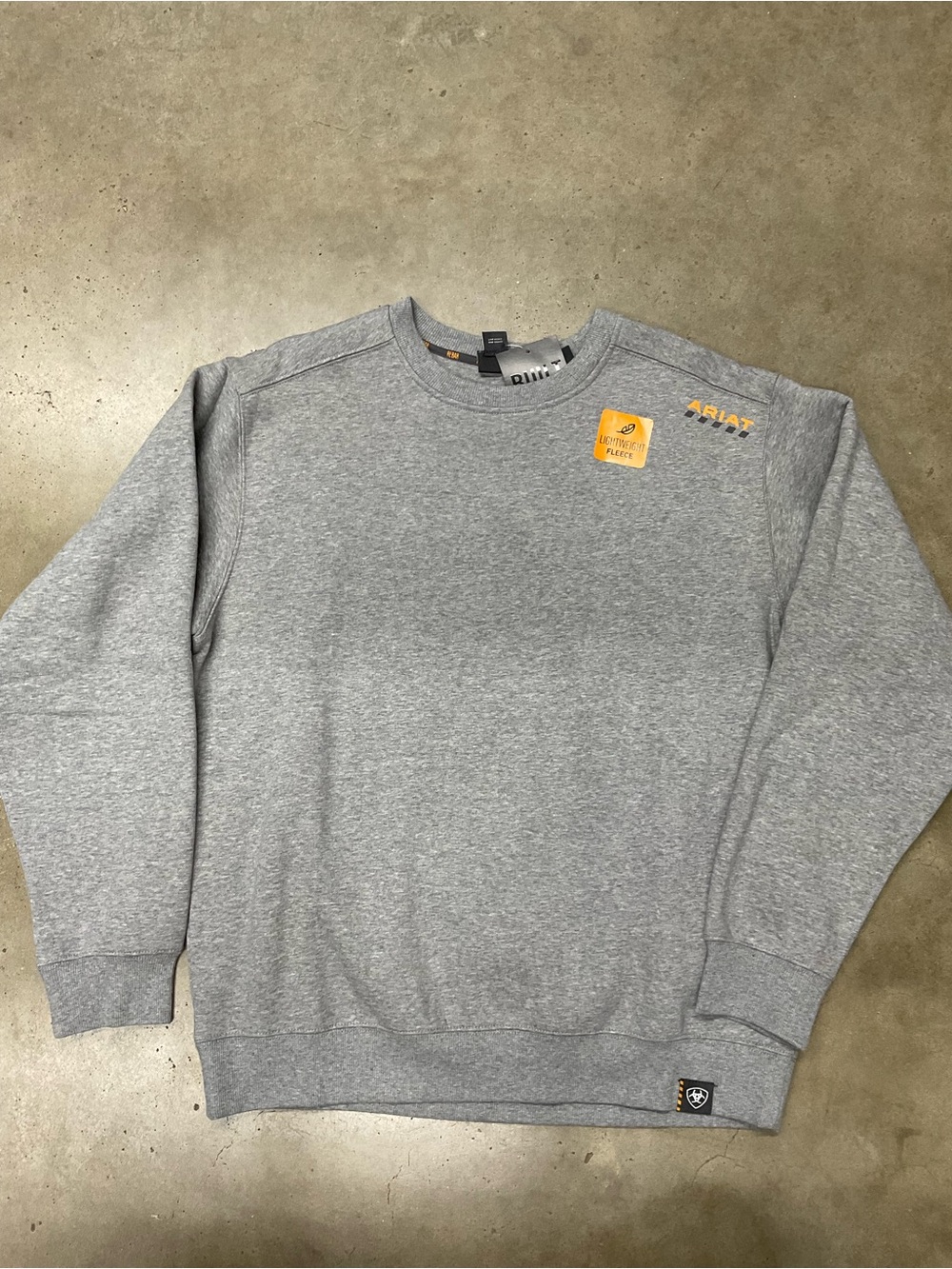 Ariat Men's Heather Gray Crewneck Sweatshirt with Small Logo